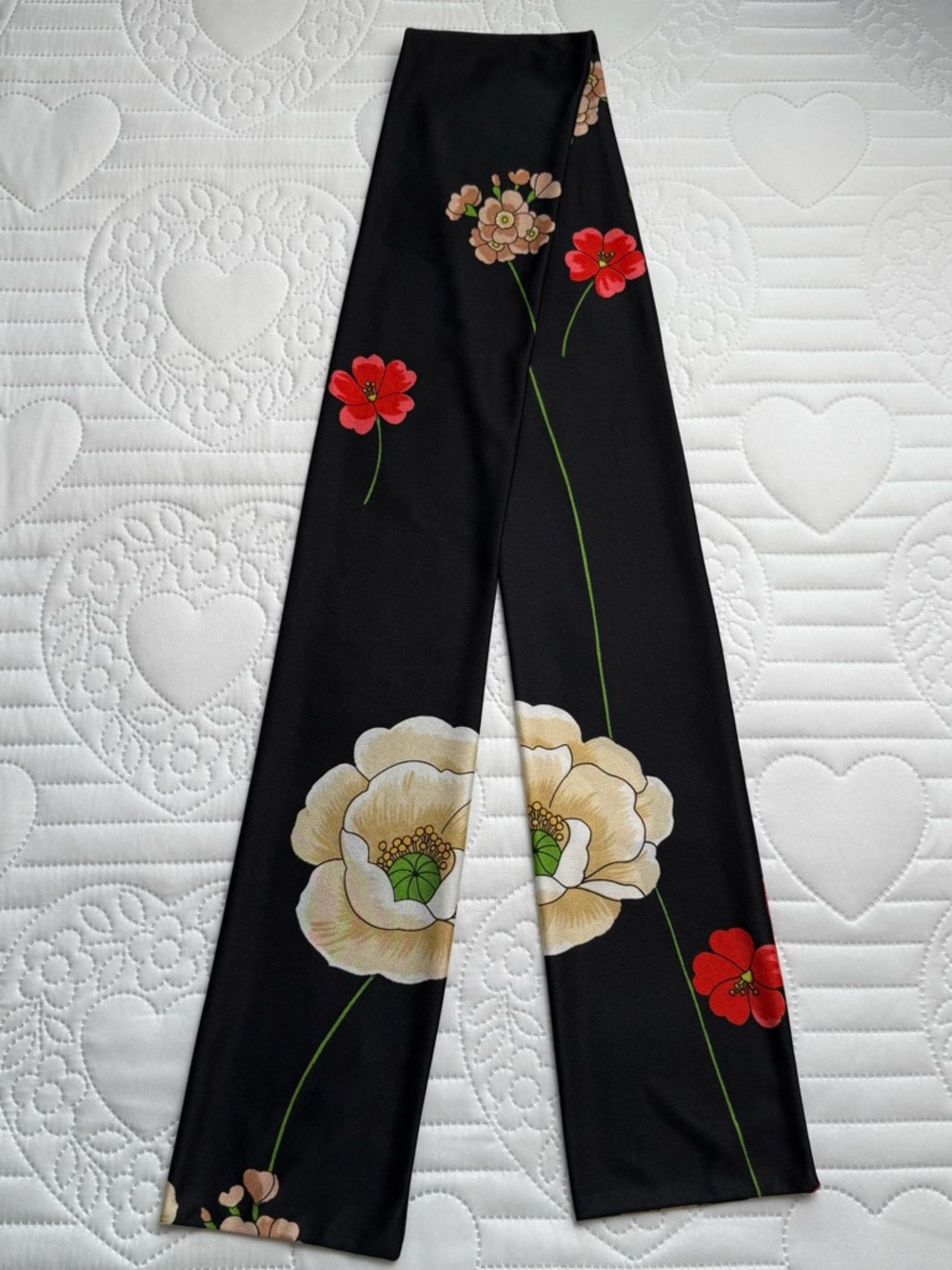 Vintage 70s Anne Fogarty Collectors Items Floral Open Long Sleeve Cardigan Scarf - Picture 9 of 13